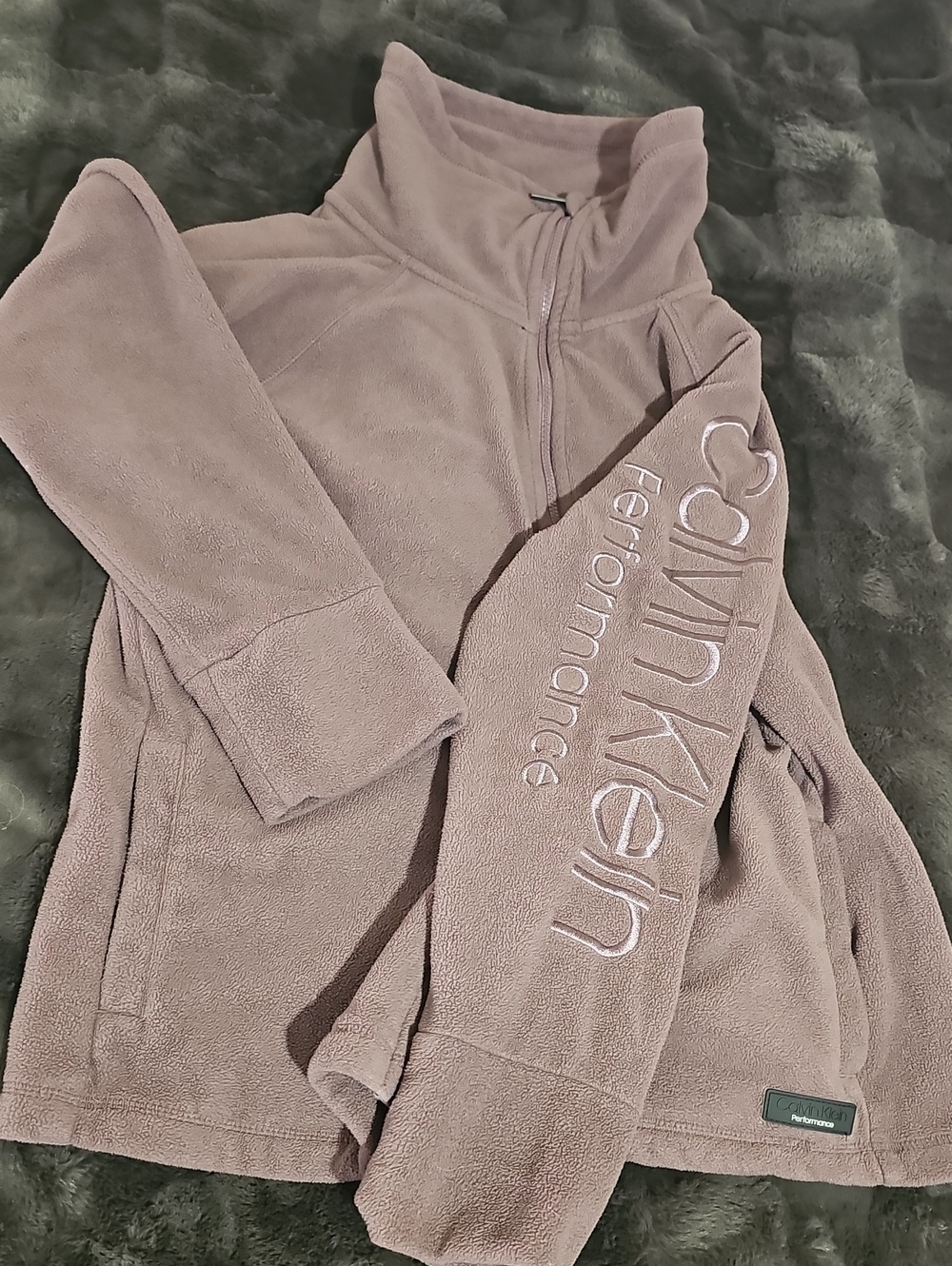 Calvin Klein Performance Dusty Mauve Plush Fleece Jacket - Women